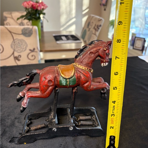 Vintage-Style Cast Iron Rocking Horse Figurine - Picture 6 of 7